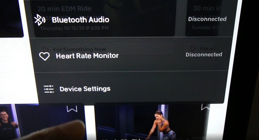 Tap on Bluetooth Audio for pair airpods to peloton